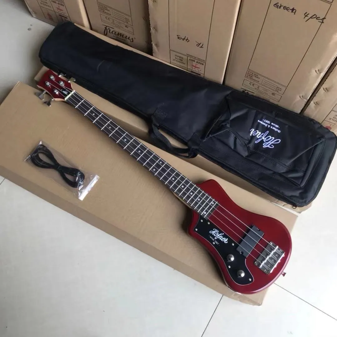 Легко принимая черный или коричневый левша Hofner Contery Bass Guitar 99cm высокие 4 строки на заказ мини-левша бас-гитара, разработанная на немецком языке