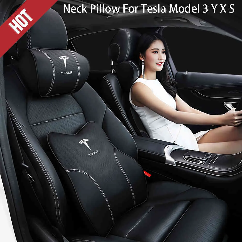 Für Tesla Modell 3 Y S X Kissen Waschbare Weichkissen Verstellbare  Riemenhalsauto Sitz Kopfstütze XVon 51,74 €