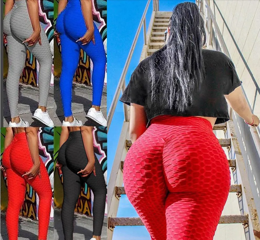 High Waist Push Up Red Workout Leggings For Women Anti Cellulite