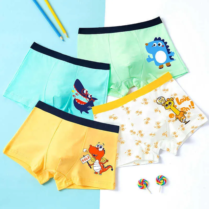 Set Of 4 Cute Cotton Boxers For Teenage Boys Breathable Panty
