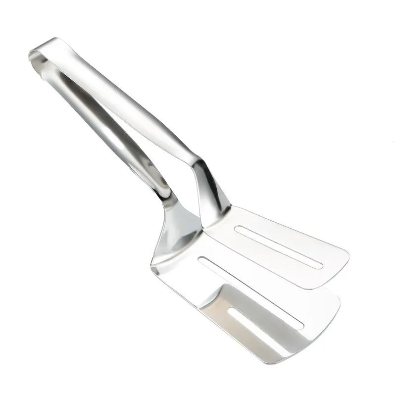 Stainless Steel Kitchen BBQ Bread Utensil Barbecue Tong Fried Fish Steak Clip Shovel Clamps Meat Vegetable Meat Clamp HY0337