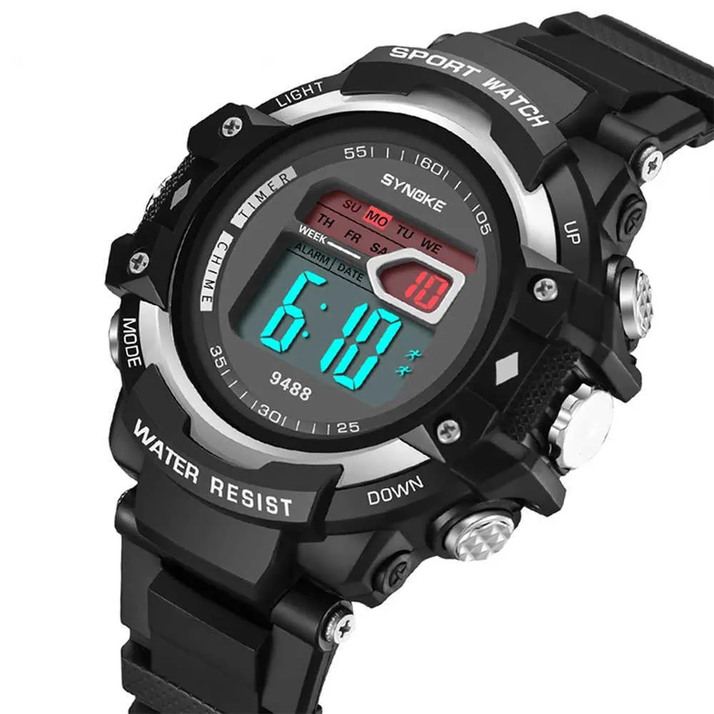 Mode Mäns Digital Klockor Vattentät Klocka Led Shock Fast Multifunktionell Utomhus Sport Klocka Män Reloj Hombre Gåva För Män G1022