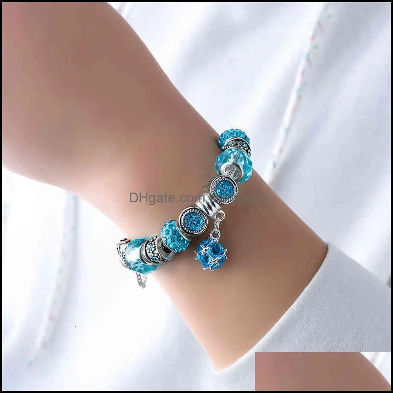 Bracelets bracelet Crystal personality big hole Bead DIY handle string Pan Jia point diamond alloy hand jewelry