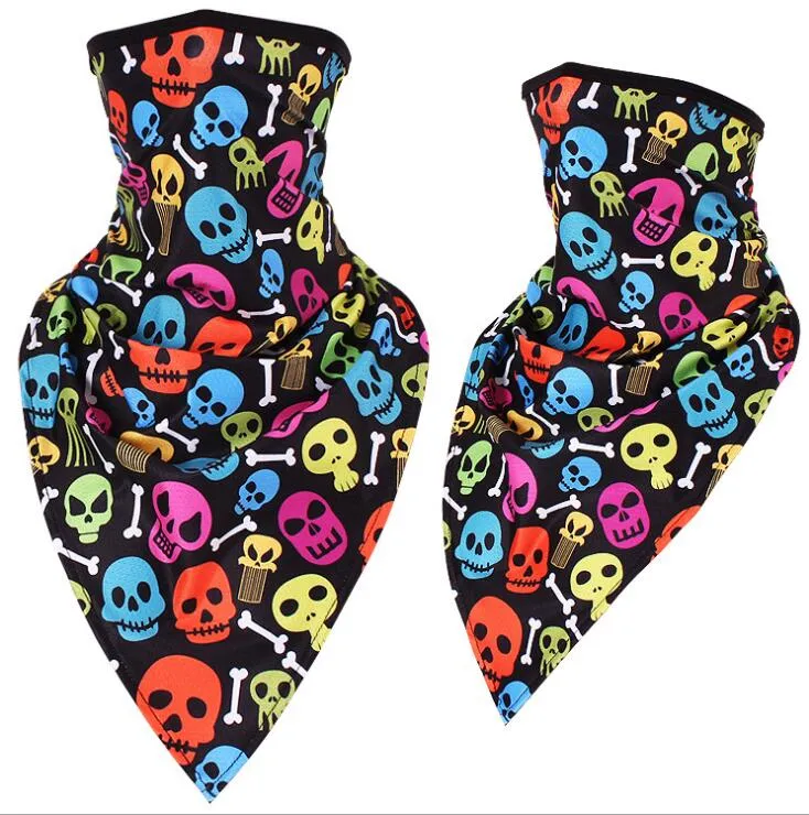 Triângulo máscara de crânio bandanas lenços mágicos face máscaras protetoras garganta garganta headwear cabeça cabeça envoltório cachecol balaclava tubo esqueleto fantasma capacete liner cap