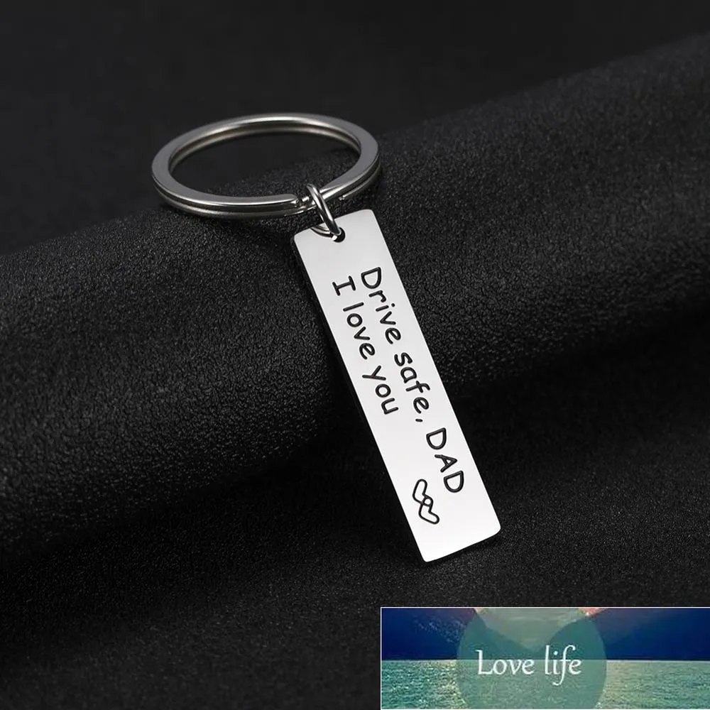 Skyrim Drive Safe I love you Car Key Chain Holder Stainless Steel Charm Pendant Keyring Gift for Mom Dad Lover Sister Brother