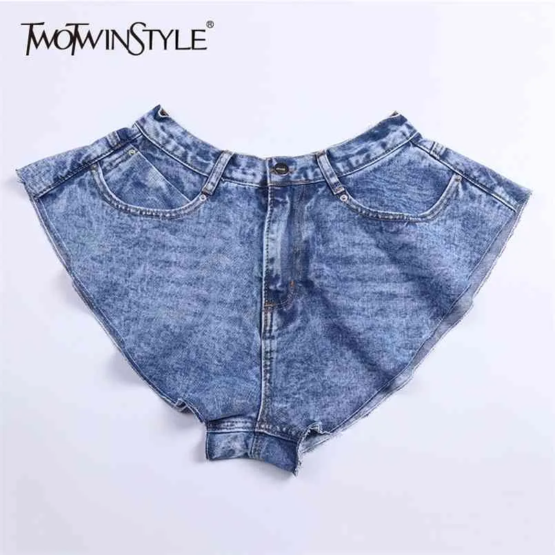 Wide Leg Denim Shorts Dames Hoge Taille Sexy Mini Feamale Casual Kleding Koreaanse Zomer Mode Plus Size 210521