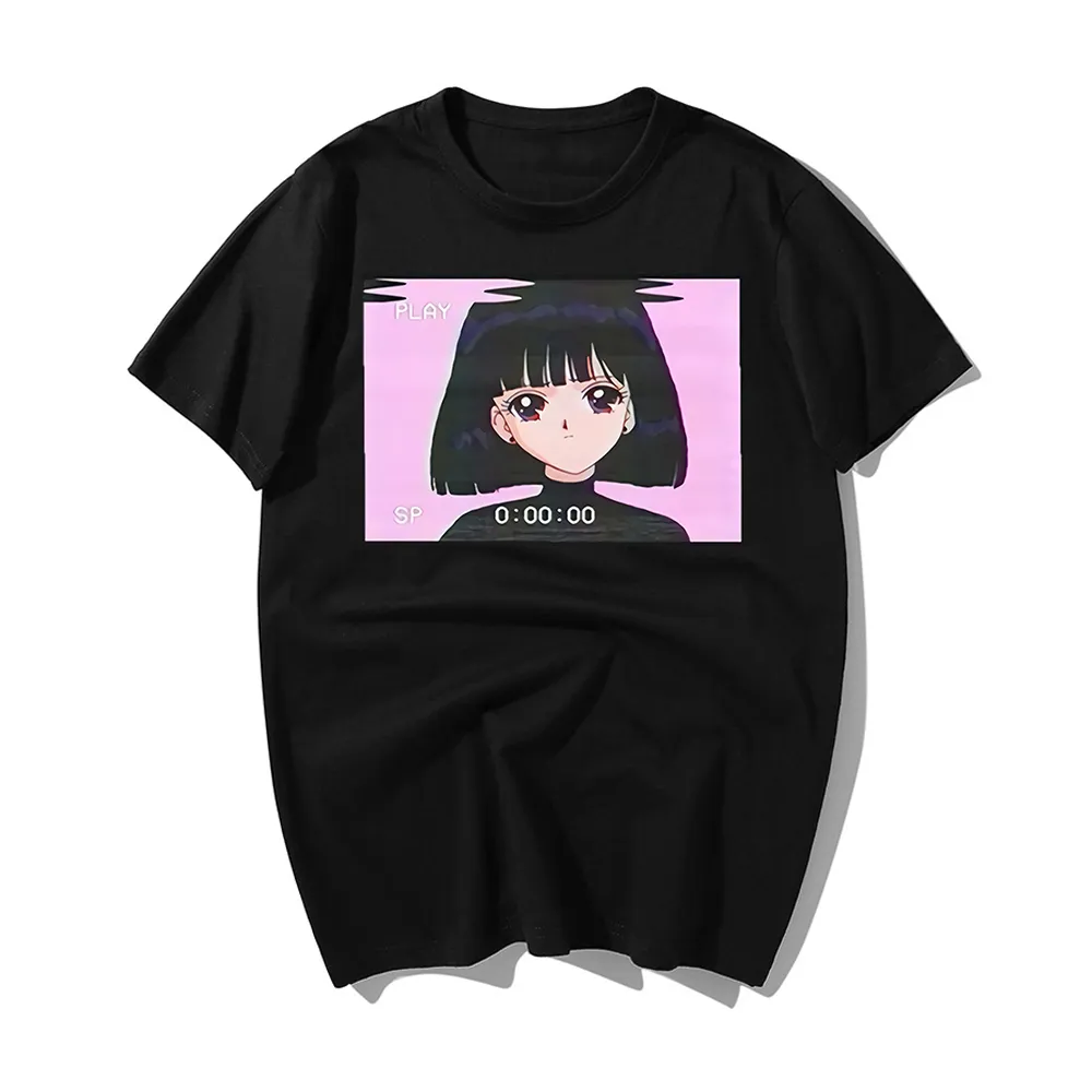 2019 Sailor Moon T Shirt Summer Fashion Sad Girl Japanese Anime Vaporwave T-Shirt Men Funny Tops Tee Shirt Harajuku Streetwear