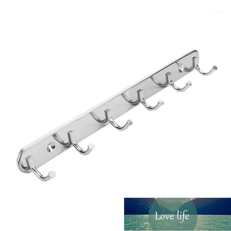 Hooks & Rails High Quality 6 Stainless Steel Wall Mounted Rack Hanger Clothes Robe Hook Key Coat Holder Hat Towel #15T1