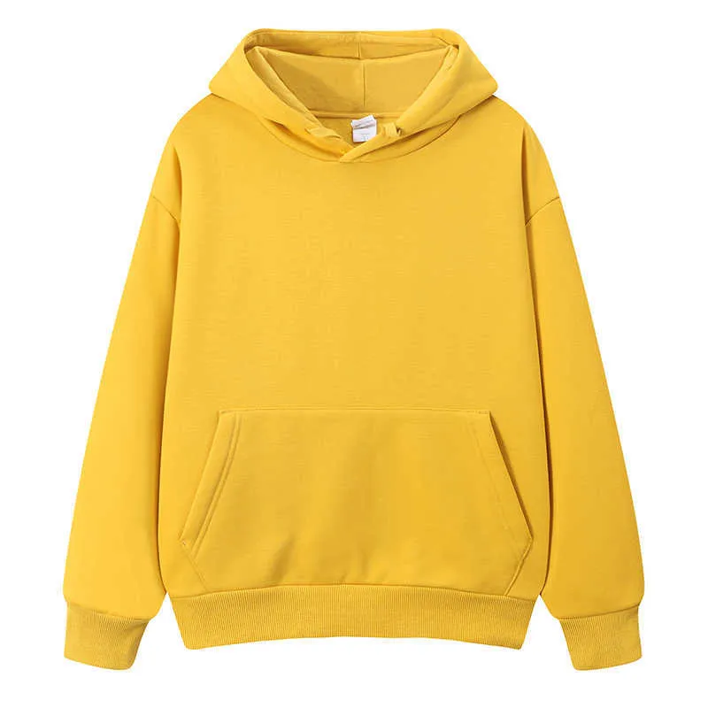 Ly Varey Lin Höst Vinter Kvinnor Drawstring Fickor Högkvalitativ Casual Hooded Tops Oversize Bomull Sweatshirts 210526