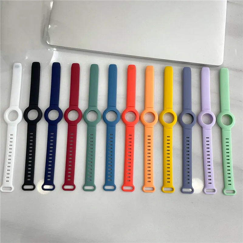 Strap Case Bracelet for Airtag Silicone Band Anti-lost Cases Protective Kids Pets GPS Smart Tracking Locator Sports Wristband