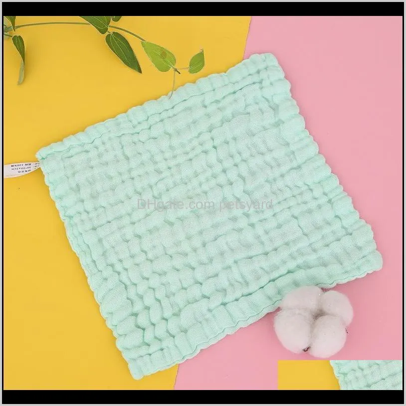 baby towel cotton plain square newborn handkerchief face towel infant wipe hands towel toddler bibs 70 o2