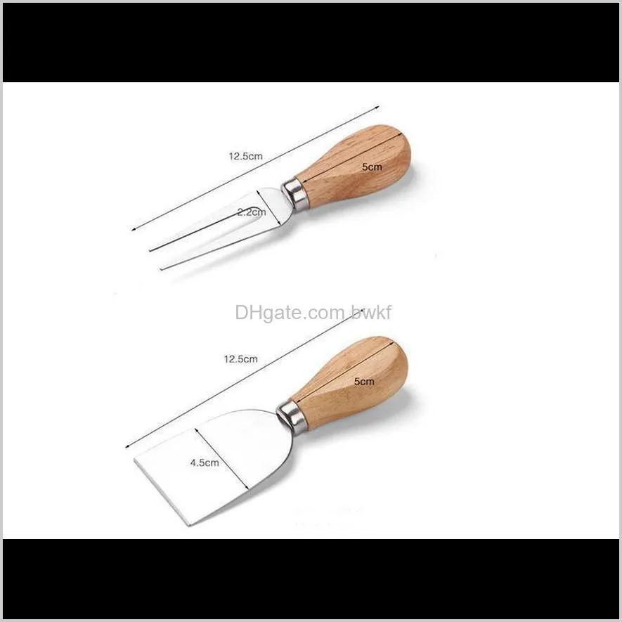 4 pcs set cheese knives with wood handle steel stainless cheese slicer cheese cutter kitchen knives