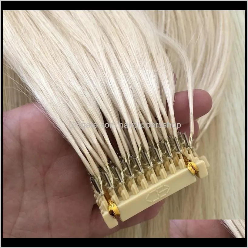 2020 best selling virgin remy natural black brown blonde 0.5g/strand 300s/lot 100% european human hair 6d human hair extensions