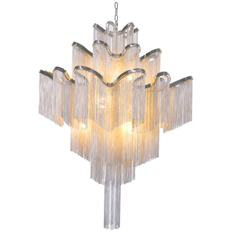 Lampada a sospensione con nappe a catena di lusso LED Diametro 80 cm Oro argento Colore Home Salon Hotel Art Luci decorative Centro commerciale Lobby Lampade