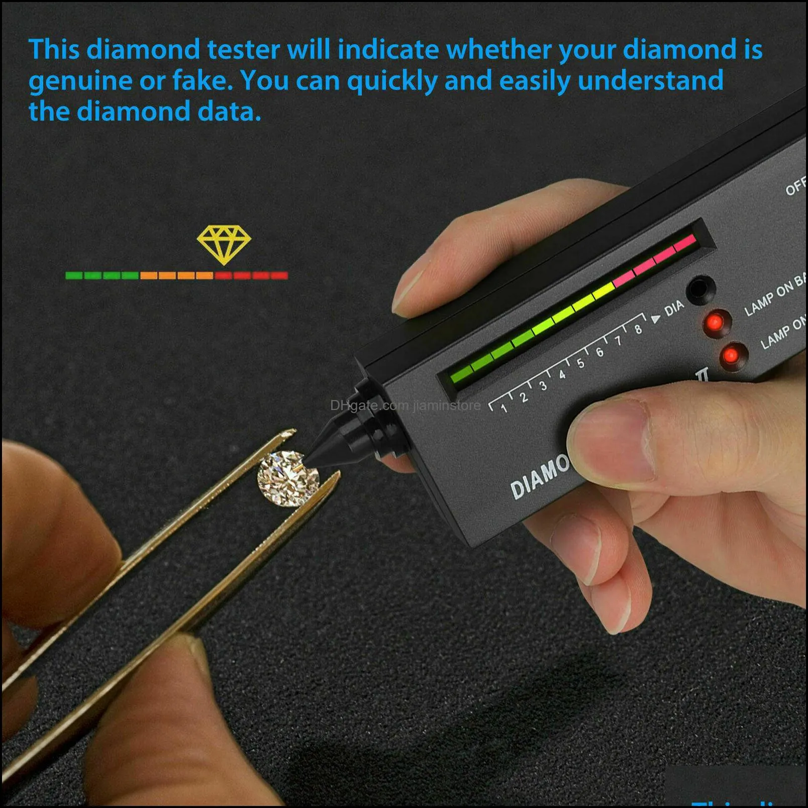 Portable High Accuracy Professional Diamond Tester Gemstone Selector ll Jeweler Tool Kit LED Diamond Indicator Test Pen