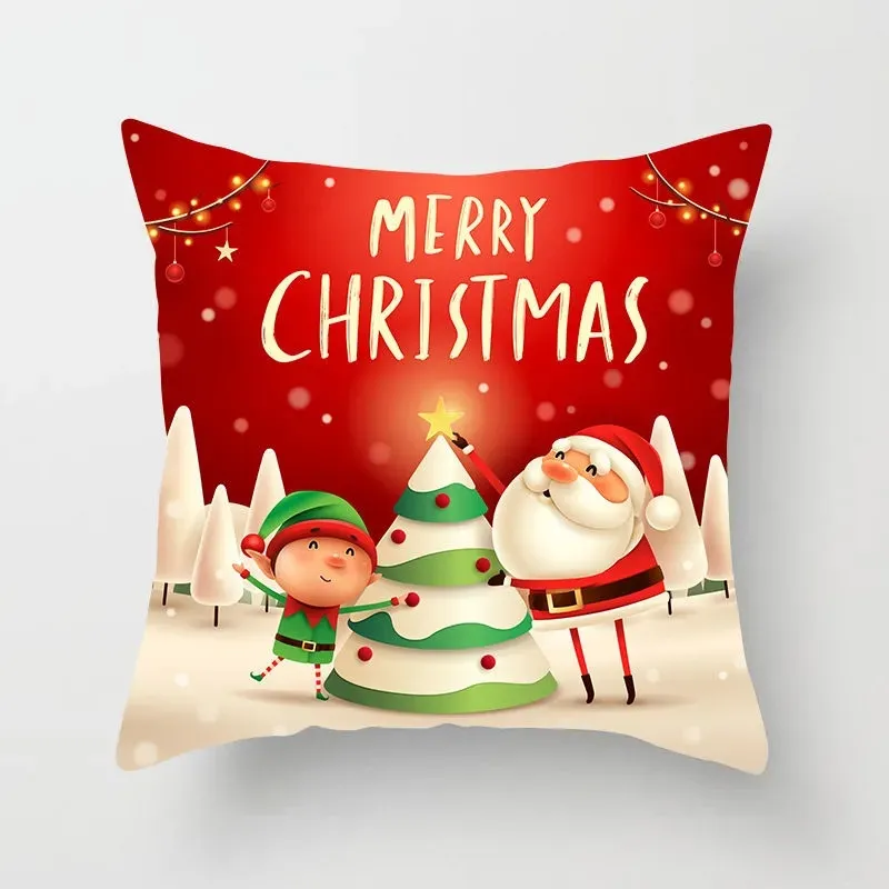 Fashion Christmas Pillowcase Covers Xmas Decorations Decorative Pillow Luxury Throw Cushion Pillows Cases Xmas Tree Truck Santa Claus