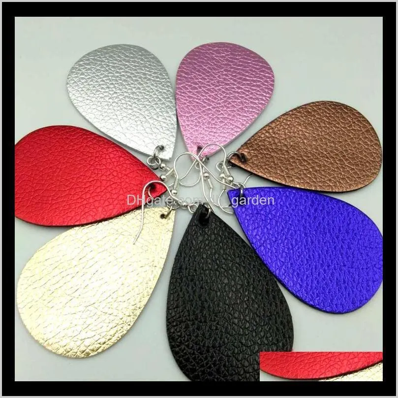 20pair/lot New Bohemian Fashion Jewelry simple pendant drop earrings for women glitter tear leather Earrings 36 colour