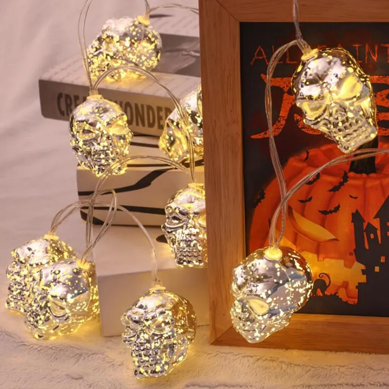 2.5m 20LED Halloween Ghost Skeletons LED Light String Festival Bar Home Party Decor Halloweenday Ornament D2.0