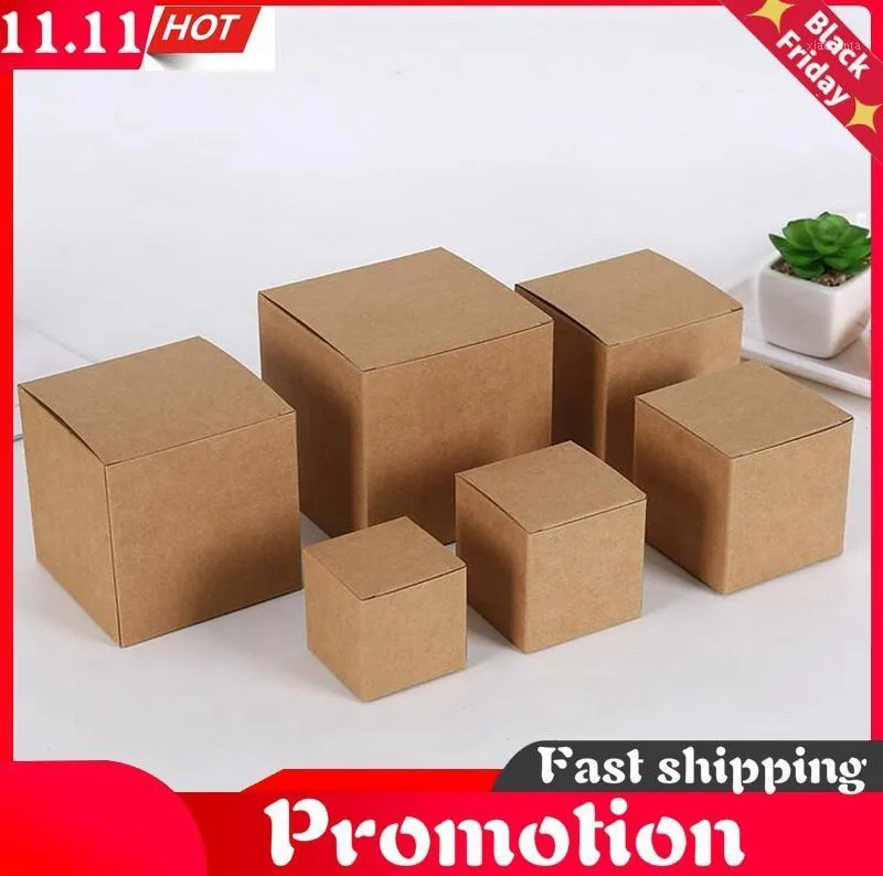 Kraft Paper Cardboard Box For Packing DIY Brown Packaging Boxes Small Candy Handmade Soap Gift