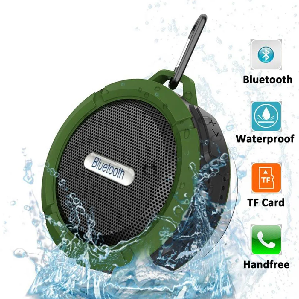 Bluetooth Kablosuz Hoparlörler Su Geçirmez Duş C6 Hoparlör 5 W Güçlü Deiver Mic ve Çıkarılabilir Vantuzlu Uzun Pil Ömrü