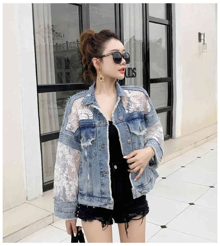 【Eaphi】PATCHWORK EMBROIDERY LACE JACKET PATCHWORK EMBROIDERY LACE JACKET