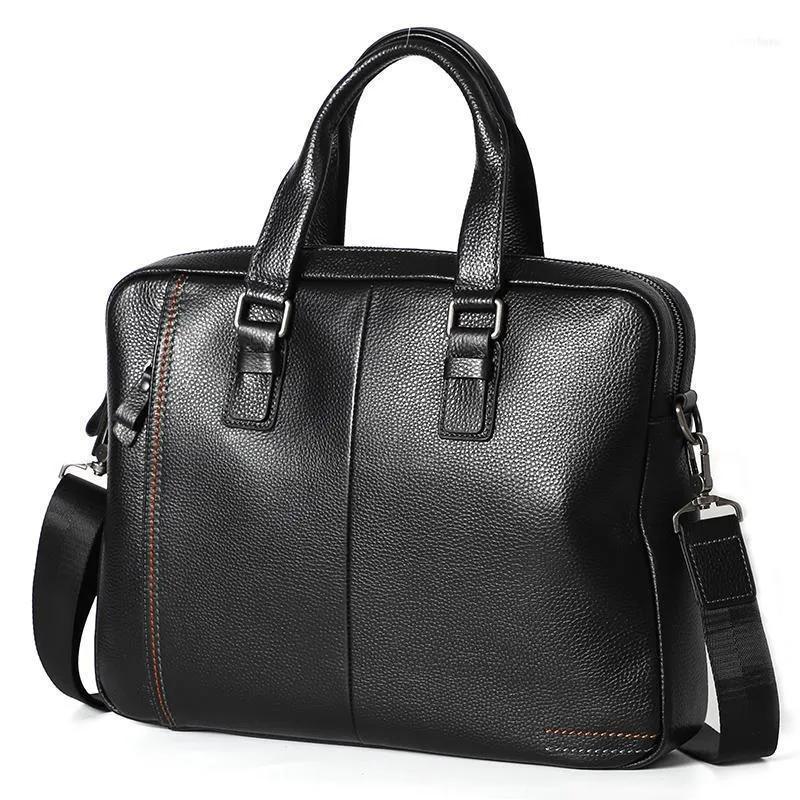 Business Cartella da uomo in vera pelle per laptop naturale per uomo Borsa vintage con manico superiore Borse a tracolla maschili Bolso Maletin1