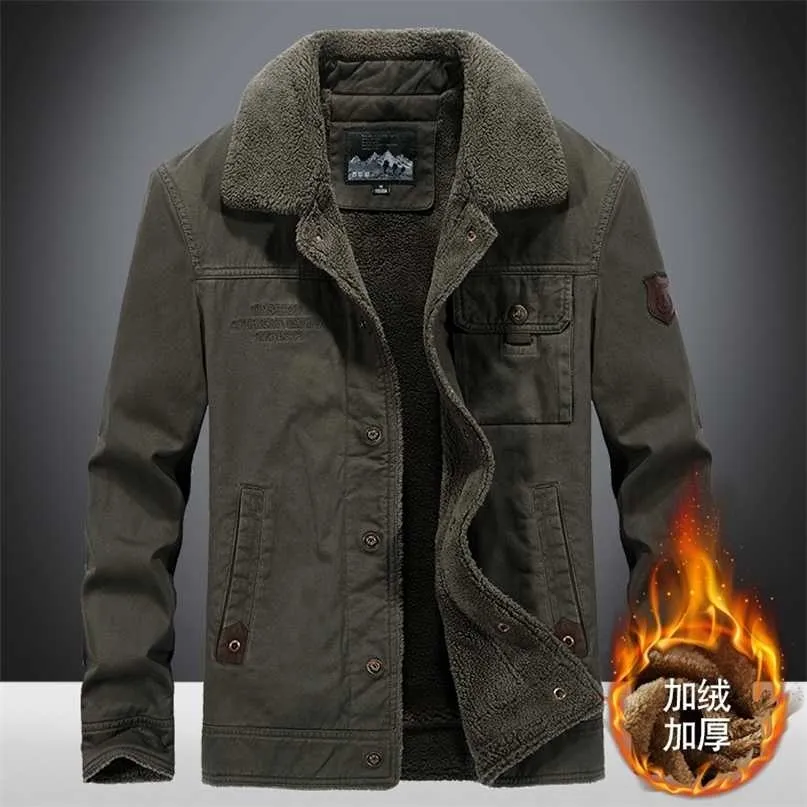 Veste de bombardier d'hiver hommes coton polaire épais manteaux chauds mâle col de fourrure armée tactique vêtements d'extérieur coupe-vent vestes vêtements 211110