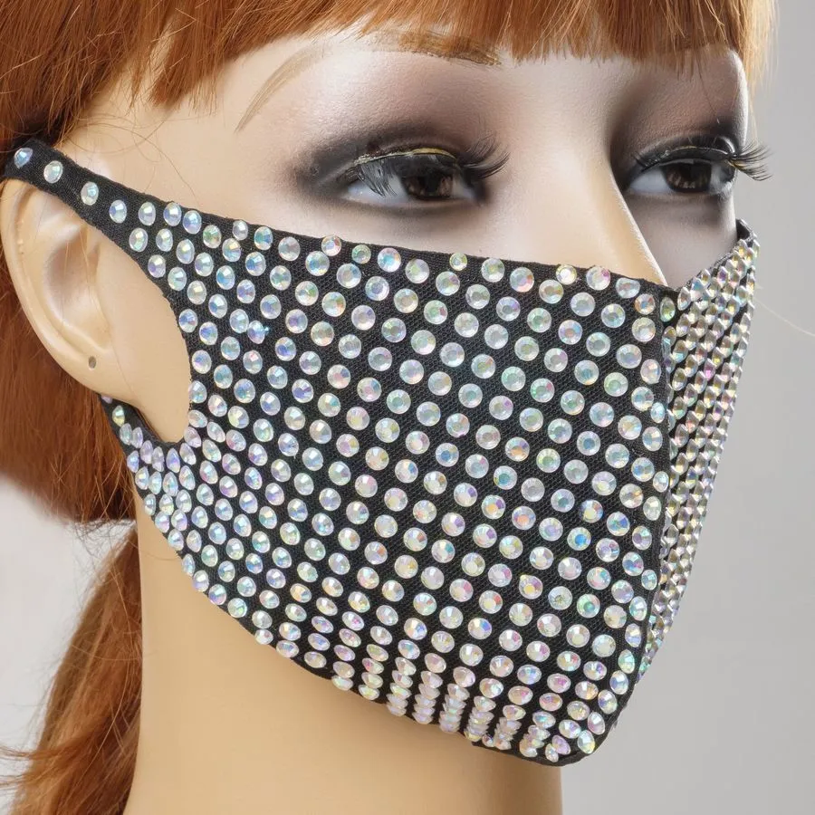 Mask Halloween Masquerade Ball Diamond Party Fashion Cloth Black 3K6I726