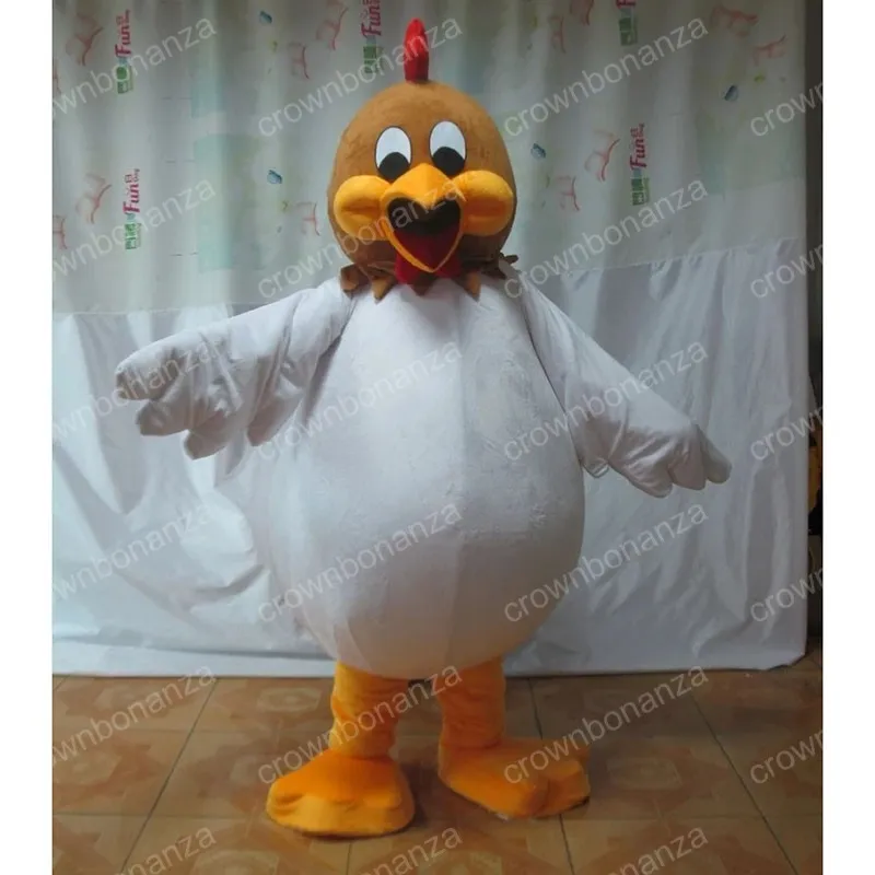 Costume da mascotte gallo di Halloween Abiti da personaggio dei cartoni animati di alta qualità Taglia per adulti Abito da esterno per festa di compleanno di carnevale di Natale