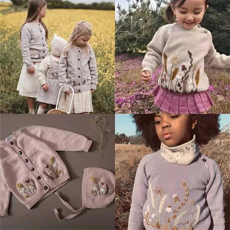 Pulls pour enfants hiver Shirley marque Girks mignon tricot cardigan bébé enfant en bas âge coton vêtements d'extérieur hauts vêtements d'extérieur costume pour enfant 211106