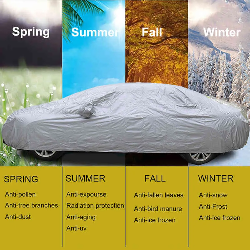 Kayme Full Car Covers Dustproof Outdoor Indoor UV Snow Resistant Sun  Protection Polyester Cover Universal For Suv Vw From 76,24 €
