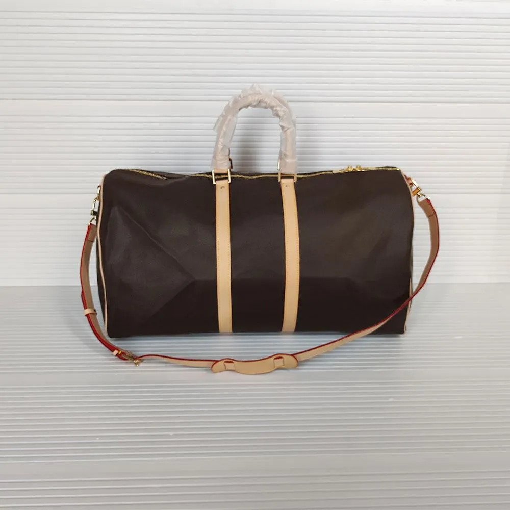 Bolsos de lujo de gran capacidad Marca Mujeres Bolsas de viaje PU Cuero Moda Alta Calidad Diseñador Hombres Hombro Duffel Bag en Equipaje251Y