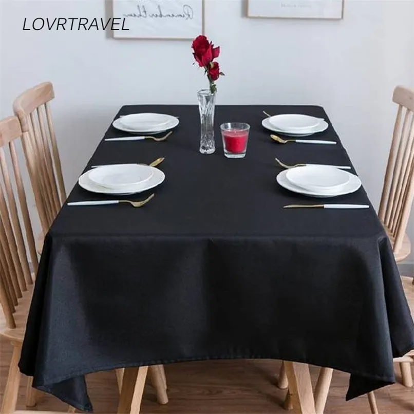 LovrTravel Brand Custom Oversized 600cm Zwart Tafelkleed El Wedding Party Square Dining and Coffee Cover 210626