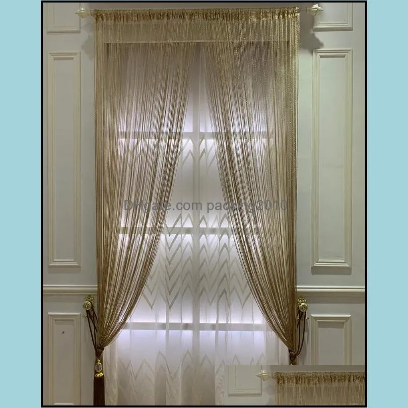 ZiDeTang Flat Dense Glitter Fringe Tassel Polyester Door Curtain Deco String Room Divider Curtain Panel Window Screen Blin