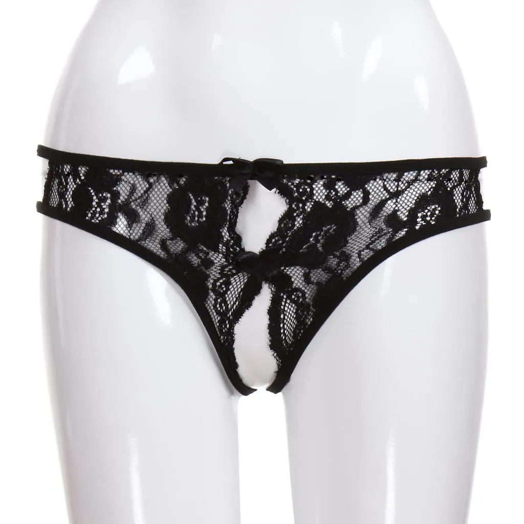 Come Through Lace Crotchless Panty - White