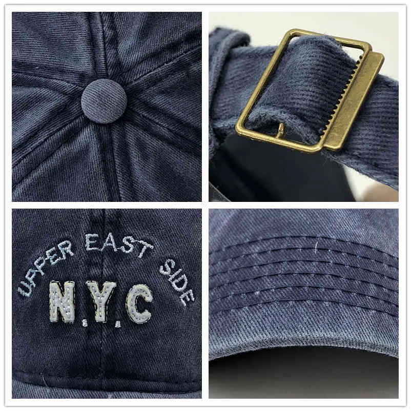 Old Denim Worn Baseball Cap With Nylon And Embroidery For Summer