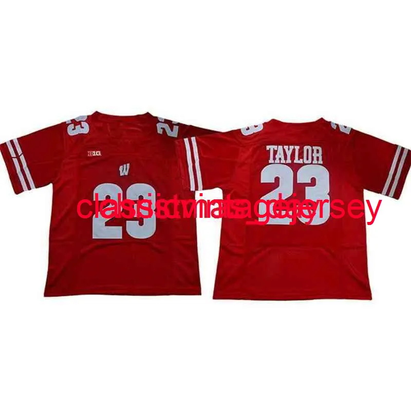 Cousu Hommes Femmes Jeunes Jonathan Taylor Jersey 23 Wisconsin Badgers College Football Jersey Broderie Personnalisé XS-5XL 6XL