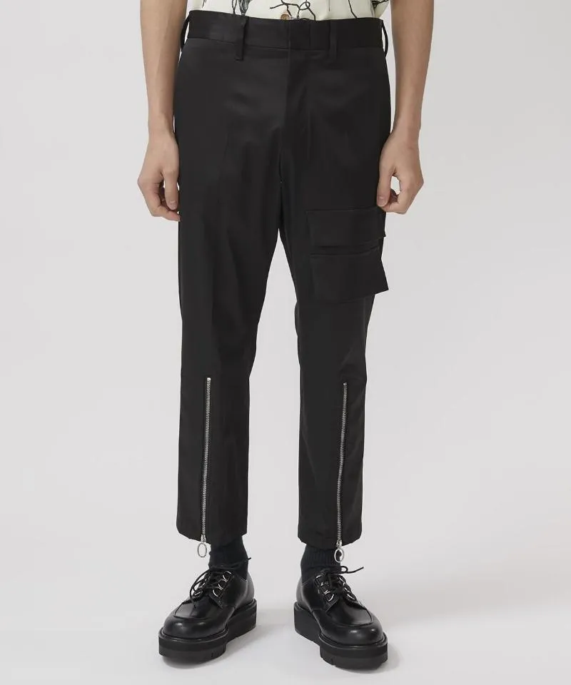 Calças masculinas Casual Nove Split Zipper Costura emagrecimento
