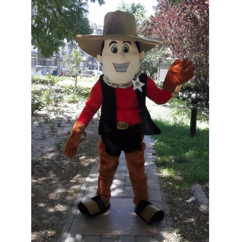 Costume de mascotte de cow-boy d'Halloween de haute qualité personnaliser le personnage de thème d'anime de dessin animé unisexe adultes tenue déguisement de carnaval de noël