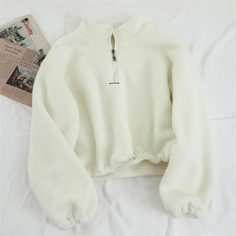 Womens Hoodies & Sweatshirts Autumn Winter Warm Fleece Women Long Sleeve  Casual Sport Sweatshirt CropTop Korean Style Harajuku Pullover Str From  19,16 €