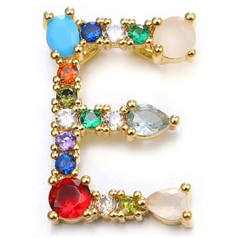 Colorful Micro Pave Rhinestone Letter Alphabet Charms For Earrings And  Necklaces Brass Initial Jewelry Accessories Wholesale From Bdesybag, $0.87