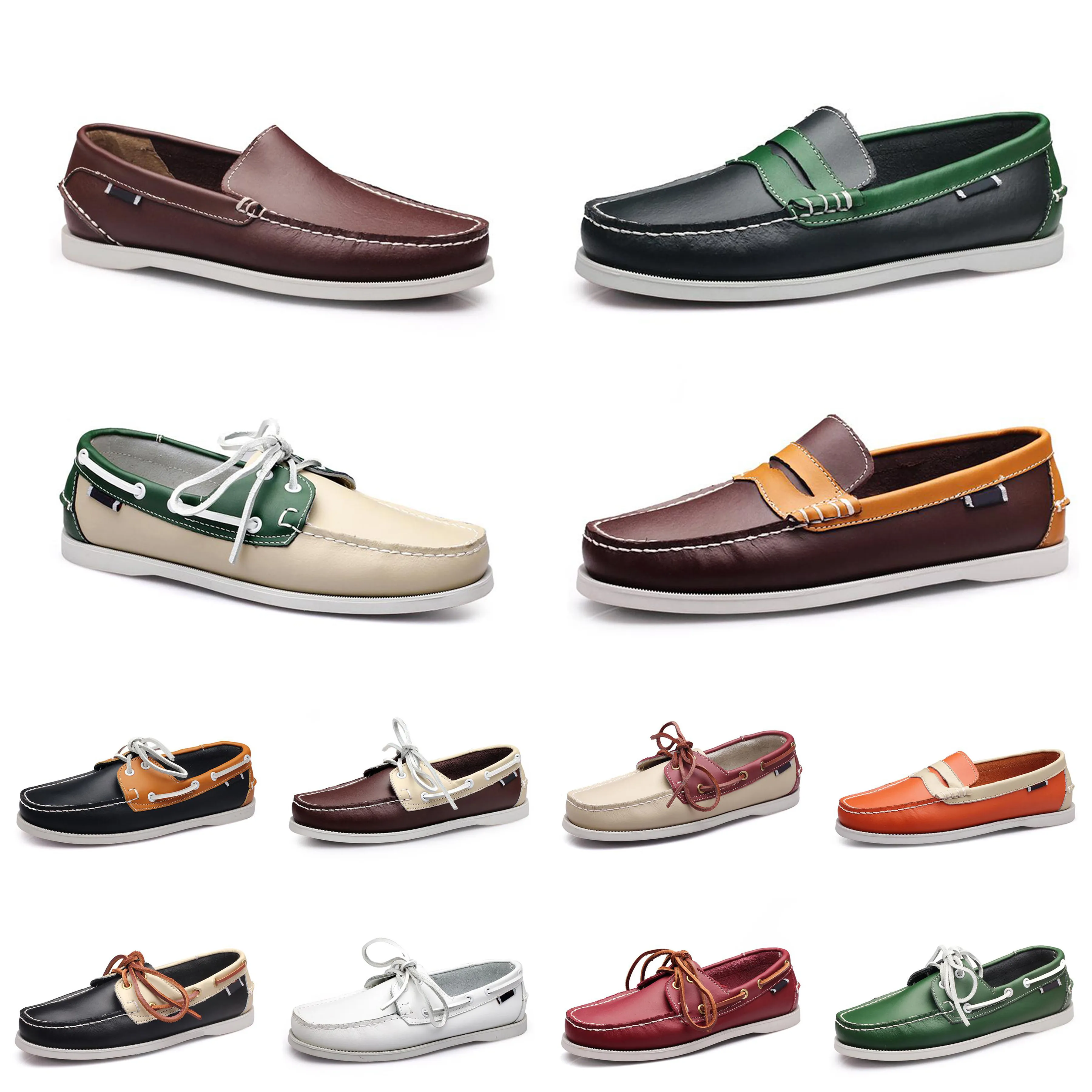 topMen Casual Leder Loafer Mode Schuhe Outdoor Sneakers Bottom Low Cut Herren Classic Triple Black Gr