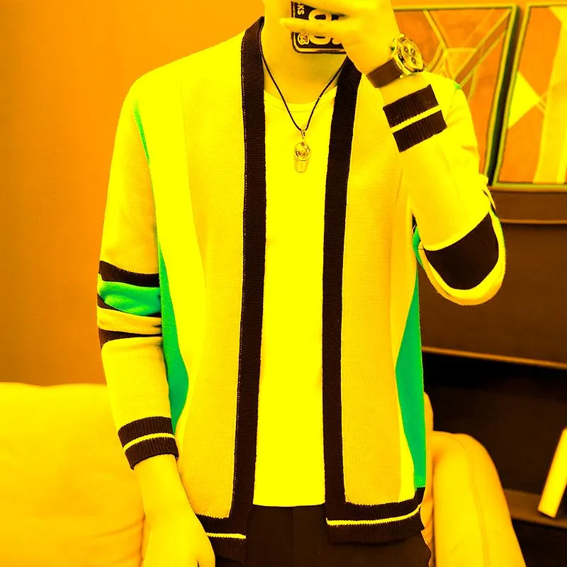 Mens clearance striped cardigan
