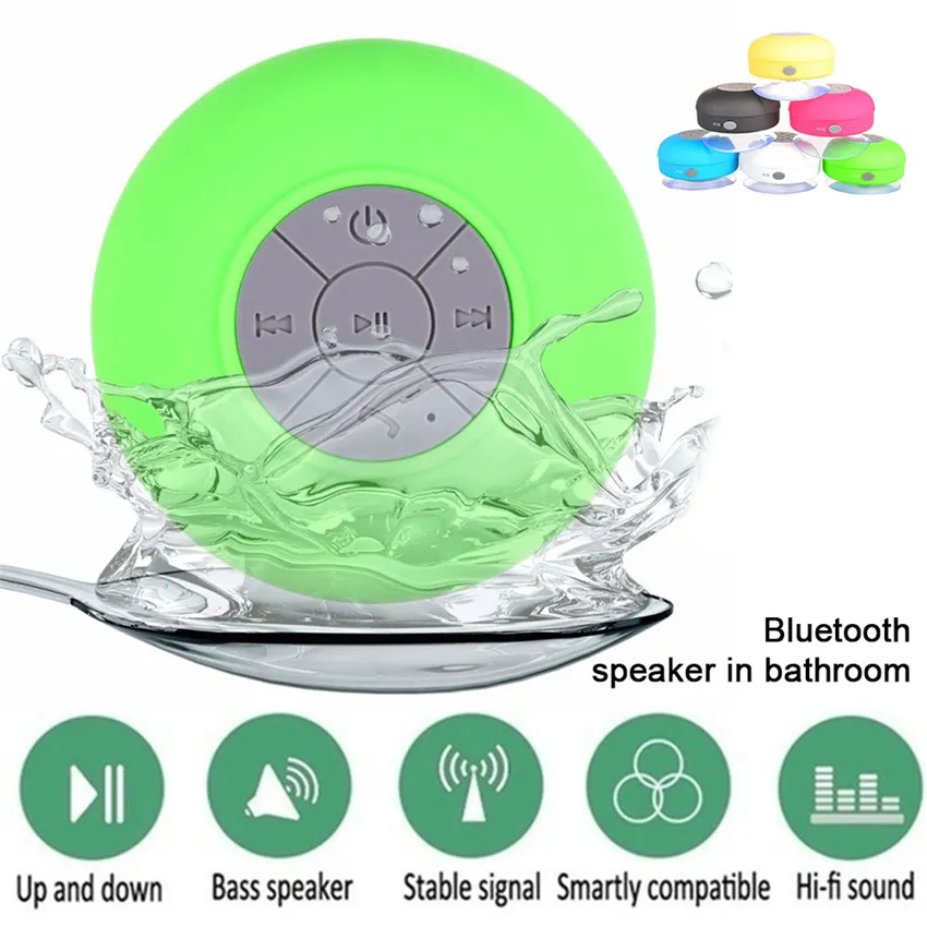 Mini Universa Bluetooth Hoparlör Taşınabilir Su Geçirmez Kablosuz Handsfree Hoparlörler Duş için Banyo Havuzu Araba MP3 Müzik Çalar Hoparlörler