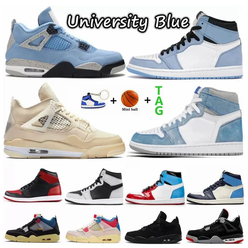 Mens 1 1s Hyper Royal Shoes Obsidian UNC 4 4s Sail University Blue Twist What The Basketball Shoe White Oreo Black Cat Bred Guava Ice Women Sneakers