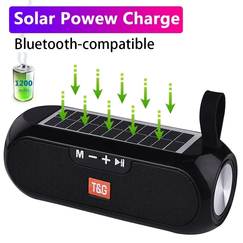 Solar-Lade-Bluetooth-Lautsprecher, tragbare kabellose Säule, 3D-Stereo-Musik-Center, Solar-Powerbank für den Computer caixa de som