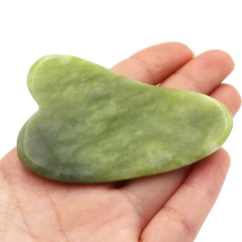 Gua Sha Jade 세트 천연 석재 구아쉬 옥 롤러 마사지 홈 정원