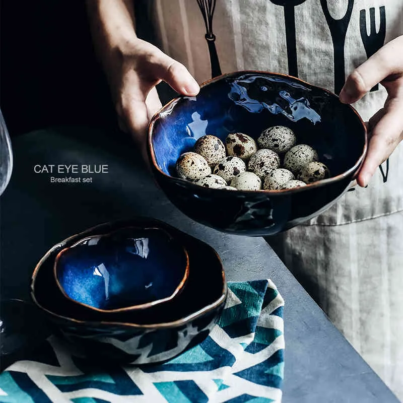 Oimg prato europeu porcelana profunda cerâmica criativa mesa irregular pratos definir sopa macarrão tigela