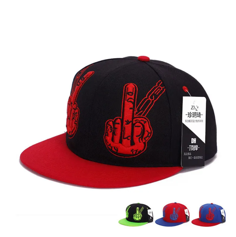 The latest party hat fashion adult three-dimensional embroidery middle finger gesture, many styles to choose breathable sunscreen, support custom logo