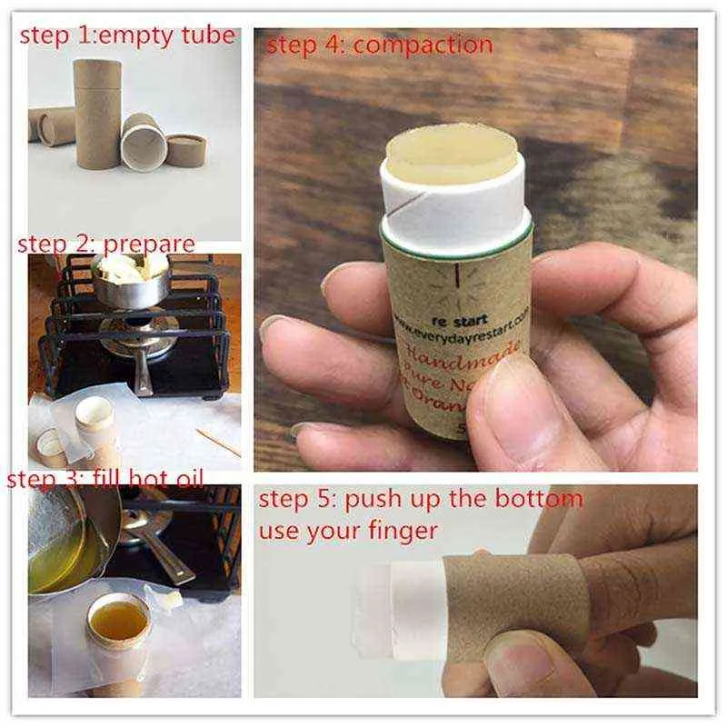 Biodegradable cardboard paper tube for lip balm with round shape paper tube packaging (8)